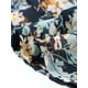 thumbnail image 5 of Vestido de gasa floral con volantes y cuello en V para mujer, con mangas acampanadas y lazo, por encima de la rodilla, talla XL, azul marino, 5 of 6
