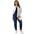 thumbnail image 3 of DARING DIVA Plus Size Long Sleeve Open Front Lightweight Cardigan 4X White, 3 of 6
