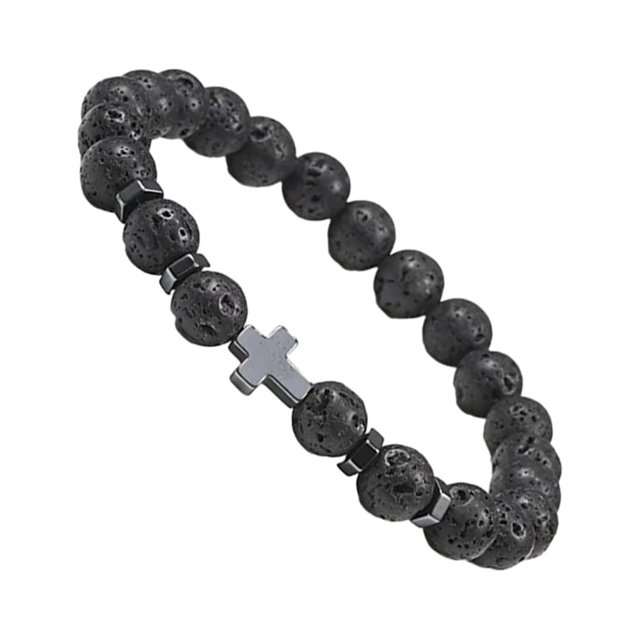maskred Cadeaux Bracelets Unisexes avec Perles Exquises pour des Cadeaux Réfléchis Exquis Pierre Volcanique 1Set