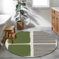 thumbnail image 3 of Sage Green Round Area Rug 4Ft Washable Circle Rugs for Bedroom Dining Room, Modern Painting Farmhouse Striped Abstract Art Non-Slip Carpet Floor Mats Indoor Outdoor Carpet Runner Aesthetic Home Decor, 3 of 8