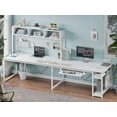 thumbnail image 7 of L Shaped Gaming Desk, Reversible Corner Desk with Power Outlet and Pegboard, L Shaped Desk with LED Lights for Home Office, White, 7 of 7