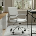 thumbnail image 6 of Martha Stewart Piper Upholstered Office Chair in White/Polished Nickel, 6 of 15