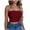 Wine, variant on SMihono Womens Tops Summer Dressy Casual Women's Solid Color Summer Fashion Casual Top Tube Top Strapless Blouse Oversize T-Shirt for Women