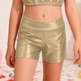 thumbnail image 2 of IWRICH Girls Dance Shorts Gymnastics Athletic Shorts Sparkle Glitter Tumbling Bottoms,Size 8-14 Years Gold 120, 2 of 4