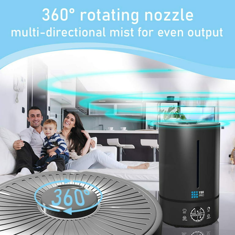 Top-Fill 6L Cool Mist Large Humidifier for Home - 360° Humidifiers for  Large Room, Bedroom, Basement - Easy to Clean & Fill - Auto Off, For Whole
