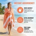 thumbnail image 4 of Unique Bargains Geometric Sandproof Quick Dry Turkish Beach Towel Orange 71" x 40", 4 of 8
