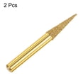thumbnail image 4 of 2 Piezas Diamante Montado Punto 6mm Soldada Amoladora Cónica Cabeza 6mm Vástago Esmerilado Giratorio Taladro Mármol Piedra Tallado Herramienta, 4 of 5