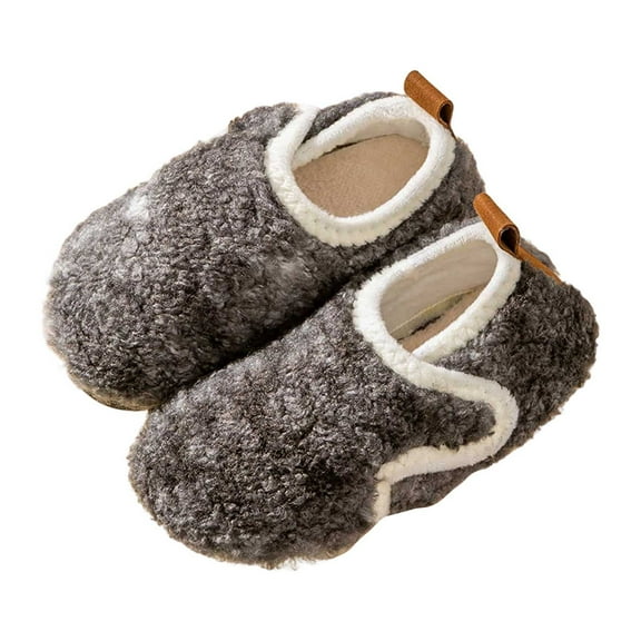 REDARER Kids Slipper Shoes, Plush Lined Sock Sneakers with Non- Drop Resistant Sole, Hook Loop Closure for Indoor Outdoor Wear,Size:2-2.5 Years