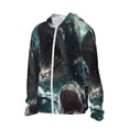 thumbnail image 2 of Logiee Wave Ocean Animal Shark Print Men's Women Light Jacket Full Zip Sun Protection Hoodie Long Sleeve Sun Shirts for Men Hiking Fishing Zip Pockets-Medium, 2 of 8