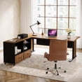 thumbnail image 4 of Tribesigns 63" Large Executive Desk L Shaped Computer Desk with File Storage Cabinet, Computer Desk with Mobile Cabinet for Home Office, 4 of 7