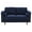 Navy Blue, variant on CorLiving Mulberry Mid Century Modern Navy Blue Microfibre Loveseat Sofa for Living Room – 2-Seater Sofa, Gray or Blue Fabric Options, Loveseat with Included Bolster Cushions