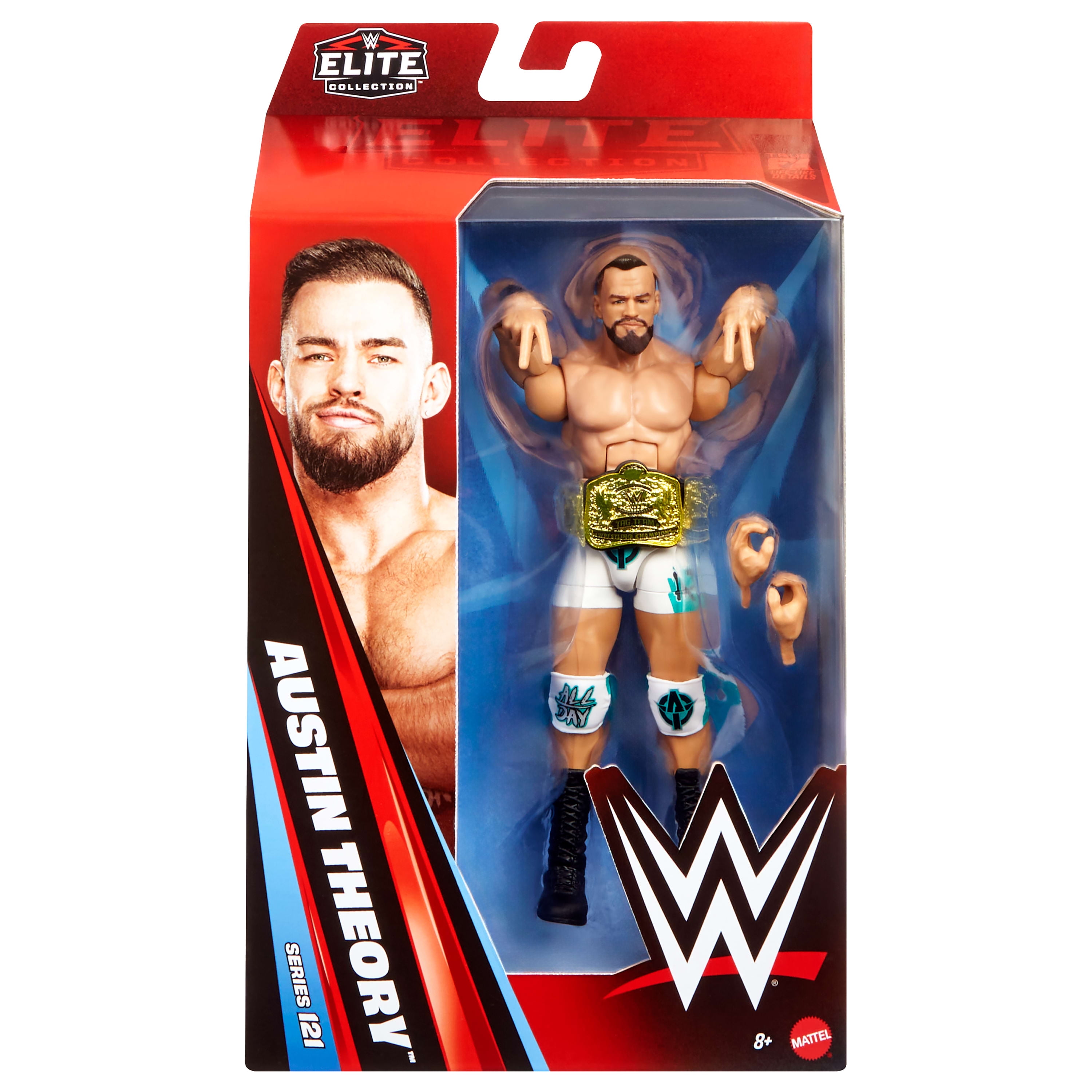 WWE Elite Austin Theory Action Figure, Series #121, 6-inch Collectible with Accessories