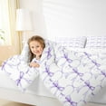 thumbnail image 4 of Manfei Cute Bowknot Bedding Twin Comforter Set,Princess Ribbon Bow Down Comforter,Purple White Bedding Sets Twin with Comforter For Girl,Breathable Bedroom Decor Reversible,2 Pieces, 4 of 8