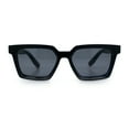 thumbnail image 3 of Locs Retro Beveled Frame Horn Rim Rectangle Gangster Sunglasses Black Blue - Black, 3 of 7