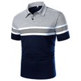 thumbnail image 1 of toraway Fall Clothes Men's Shirts Xxlt Men's Spring and Summer Casual Loose Button Stitching Striped Short Sleeves L, 1 of 2