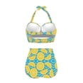 thumbnail image 4 of Suhoaziia Women Tankinis Two Pieces String Sexy Bathing Suit Swimsuit Cover Up,Summer Lemon Skin-Friendly Halter Ruched Bikini Underwear Swimming Suits Size S, 4 of 6