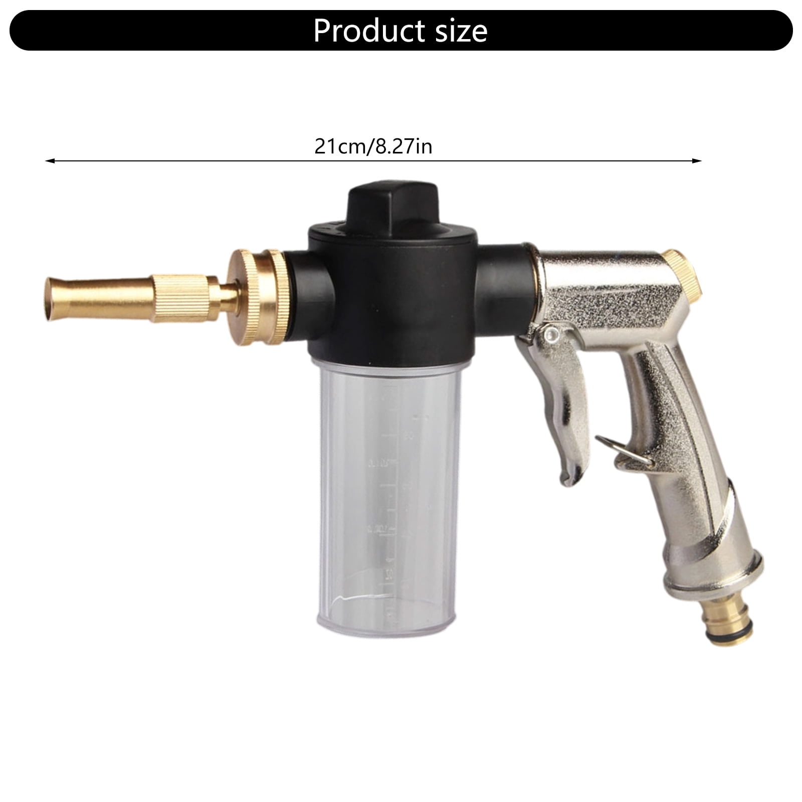 Garden Hose Nozzle Sprayer 3.5oz Soap Dispenser High Pressure Foam Guns for Car Washing Gardening and Pet Showering Use