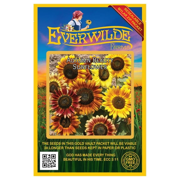 Everwilde Farms - 100 Autumn Beauty Sunflower Garden Flower Seeds - Gold Vault Jumbo Bulk Seed Packet