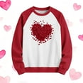 thumbnail image 5 of WQNVRNR Kids Heart Print Pullover- Casual Crewneck Long Sleeve Valentine's Day Sweatshirt with Soft Stretch Fabric Red Size 11-12, 5 of 5
