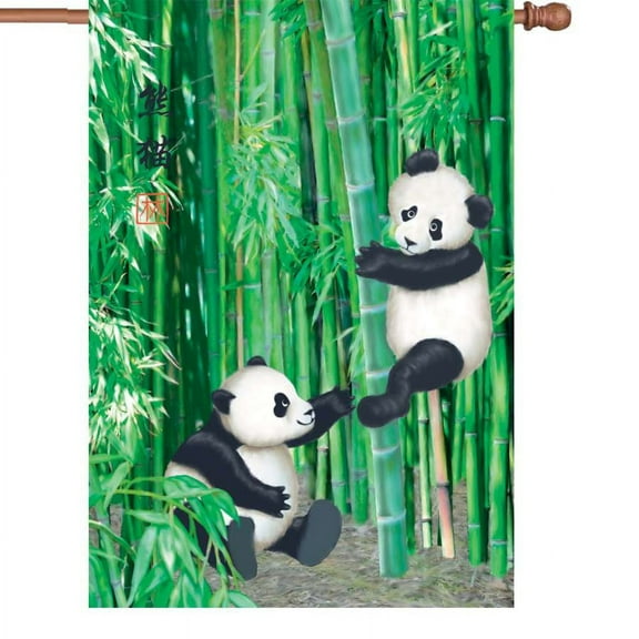 Premier House Size Flag - Playful Pandas
