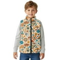 thumbnail image 5 of Xixirimido Mushroom Daisy Flower Pattern Kids Zip-up Vest for Girls Boys Sleeveless Fleece Vest with Pockets Stand Collar Jacket Kids Fall Winter Outwear for 2T, 5 of 7