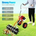 thumbnail image 3 of Miumaeov Gas Power Sweeper 43CC 1.7HP Sweeping Broom for Lawn Carpet Artificial Grass Brush Sweeper with Gearbox and Height-Adjustable Handle Snow Cleaning Machine, 3 of 11