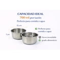 thumbnail image 2 of Plato para Perro Match & Enjoy 2 Tazones Desmontables de Acero Inoxidable Tapete Silicon en Forma de Hueso, 2 of 8