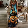 thumbnail image 3 of Halloween Ghosts Horror Pumpkin Design Sleeveless Dress Woman Fashion Long Dresses Women's Summer Suit Dress 2025, 3 of 7