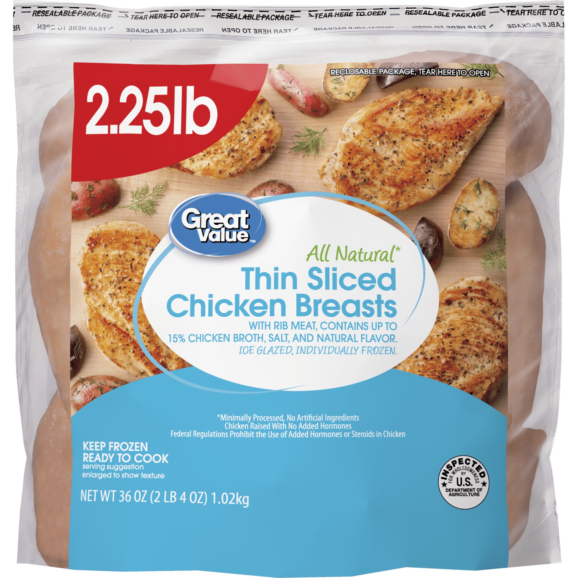 Great Value Boneless Skinless Chicken Thighs, Lb (Frozen ...