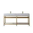 thumbnail image 3 of Vinnova Bilbao 72" White Stone Top Double Vanity Brushed Gold Frame w/o Mirror, 3 of 12