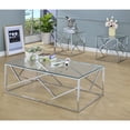 thumbnail image 4 of Furniture of America Roth Contemporary 3-Piece Coffee Table Set, Chrome, 4 of 9
