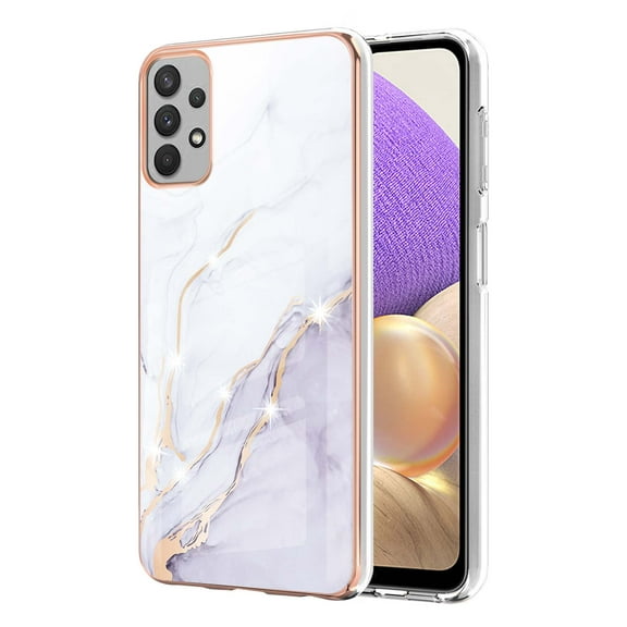 Allytech Galaxy A32 5G Case [Not for A32 4G], Pretty Marble TPU Slim Back Shell Anti-scratch Shock-absorbing Lightweight Protective Case Cover for Samsung Galaxy A32 5G, White
