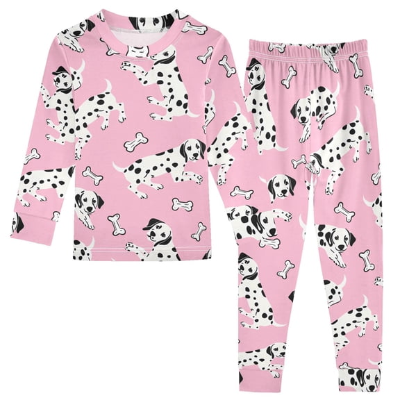 Dalmatian Dog Bone Pattern Cotton Pajamas 2 Piece Set Sleepwear Soft and Comfortable Homewear Nightwear