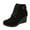 Black Wedge Boots, variant on hopeusnice Women's Wedge Boots Lace Up Buckle Ankle Booties Comfortable Suede Platform Wedge Heel Fall Winter Shoes Black 40