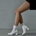 thumbnail image 5 of Women's High Chunky Heeled Boots, Zip Up Ankle Booties with Square Toe | Perfect for Casual Outings and indoors, 5 of 16