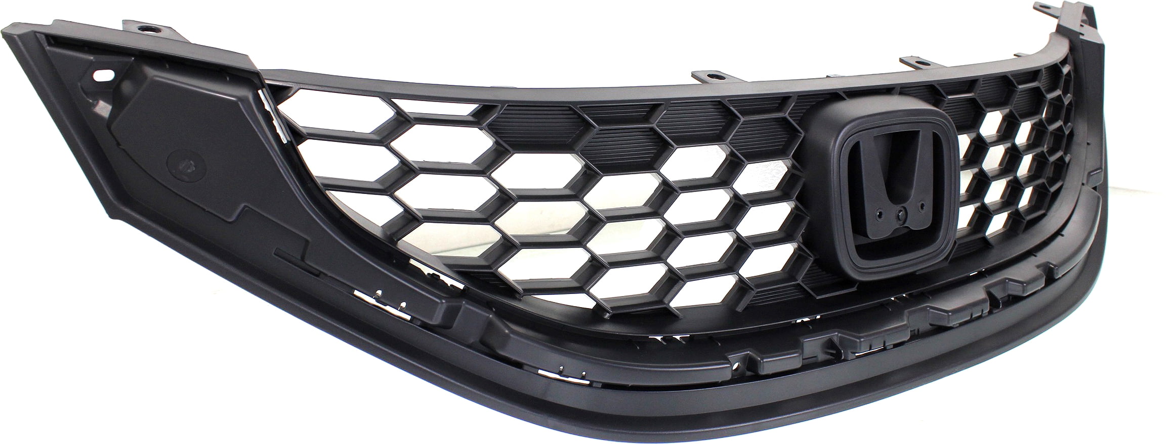 Grille Assembly Compatible With 2013-2015 Honda Civic Sedan Textured Black Shell and Insert CAPA Certified