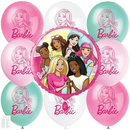 Babie Balloons - Barbie Party Decorations - Bundle with 8 Latex, 1 Foil and Checklist - Barbie Birthday Balloons - Birthday Decorations and Supplies