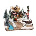 thumbnail image 1 of Casa de nieve navideña Decoraciones de granja Vacaciones Ciudad de vacaciones de resina con luces para fiesta Festival Chimenea Hogar mayimx Casa de miniaturas, 1 of 8