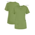 thumbnail image 5 of Adar Pro Scrubs For Women - Elevated V-Neck Scrub Top - P4212 - Spring Leaf - 2X, 5 of 7