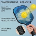 thumbnail image 2 of Pickleball Paddles Set Of 2, Fiberglass Surface, Turquoise Marble Pattern, 4 Balls & Bag, 2 of 5