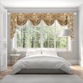 thumbnail image 2 of VOGOL Vintage Chenille Window Valance, Brown Botanical Print Waterfall Style, 43" x 110", 2 of 7