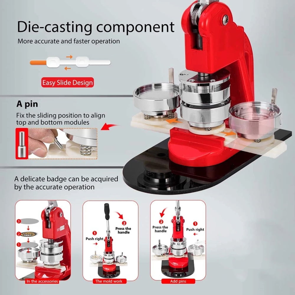 25MM DIY Badges Maker Machine, DIY Pin Badges Press Kit with 100Pcs ,Beginner-Friendly