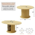 thumbnail image 2 of ChVans 47"-63" Extendable Round Dining Table with Storage, Modern Farmhouse Kitchen Table for 4-8, Round Table with Wood Strip Base, Circle Dining Table, Natural Oak, 2 of 7