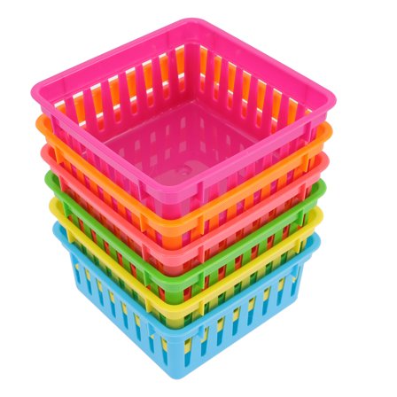 HAMPPLIES Square Plastic Mini Storage Containers for Students 24Pcs 5.3X5.3X2.4in