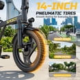 thumbnail image 6 of 500W Folding Electric Bike for Adults, 20 MPH Electric Bicycle with 48V Battery, 14 Inch Pneumatic Tires, Dual Suspension, LED Display, Disc Brake, Foldable E Bike, 6 of 13