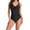 Black-08, variant on Lopeceal Women's Tummy Control Swimsuit One Piece Slimming Ruched Push Up Bathing Suit Vintage Padded Retro V Neck Swimwear