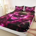 thumbnail image 4 of Castle Fairy Gothic Octopus Falme Skull Bed Sheets 4-Piece,Happy Halloween Full Size Sheets,Magenta Black,1 Fitted Sheet,1 Flat Sheet and 2 Pillowcases, 4 of 6