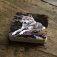 thumbnail image 2 of Nature Wonders 95287C-S4 4 x 4 in. Wolf Wooden Cork Coasters Gift - Set of 4, 2 of 4