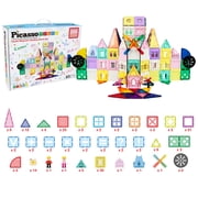 PicassoTiles Magnetic Tiles for Kids – 200PCS STEM Construction Building Blocks Set, Educational Creative Learning Toy, Magnetic Building Kit