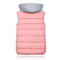 thumbnail image 2 of Fshiont Women's Puffer Vest Zip Up Quilted Padded Winter Hooded Vest Warm Jacket Outerwear Vest Pink 2XL, 2 of 5